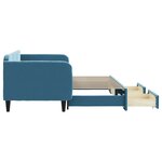 vidaXL Lit de jour avec gigogne et tiroirs sans matelas bleu 90x200 cm