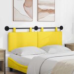 vidaXL Tête de lit suspendue Jaune clair Tissu en velours côtelé