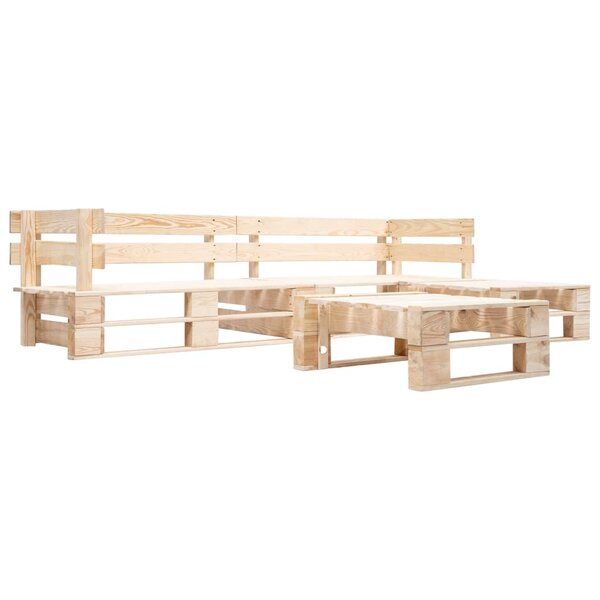 vidaXL Canapés de jardin palette 4 Pièces Naturel Bois