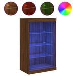vidaXL Buffet avec lumières LED chêne marron 60 5x37x100 cm