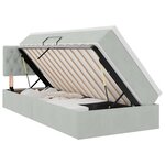 vidaXL Lit de rangement LED avec matelas Gris clair 100 x 200 cm