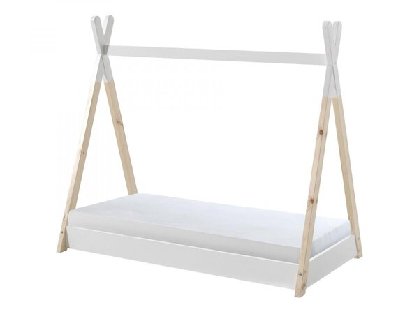 Lit Tipi - blanc/naturel -  avec matelas 140