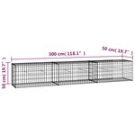 vidaXL Mur en gabion avec couvercles Acier galvanisé 300 x 50 x 50 cm
