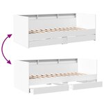 vidaXL Lit de jour avec tiroirs sans matelas blanc 90x200 cm