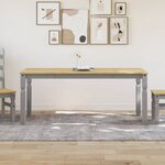 vidaXL Table à manger Corona gris 180x90x75 cm bois massif de pin