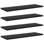 vidaXL Étagères en Chêne Noir - Pack de 4  60x20x1 5 cm  Fabriquées en Bois Technique