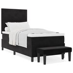 vidaXL Lit à ressorts avec matelas Noir 100 x 200 cm Velours