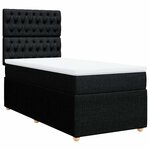 vidaXL Sommier à lattes de lit avec matelas Noir 90x200 cm Tissu