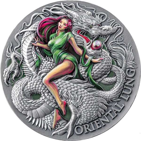 ORIENTAL LUNG Dragonology 2 Once Argent Monnaie 2000 Francs Cameroon 2024