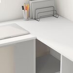 vidaXL Bureau avec étagère Blanc 142 x 102 x 73 cm Bois d'ingénierie