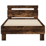 vidaXL Cadre de lit sans matelas avec lumières LED chêne fumé 90x190cm