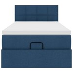 VidaXL Cadre de lit ottoman avec matelas bleu 80x200 cm tissu