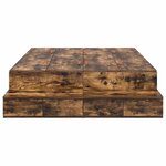 vidaXL Cadre de lit avec rangement Chêne fumé 236.5 x 120 x 31.5 cm