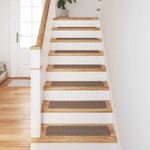 vidaXL Marches d'escalier 15 Pièces Marron 75 x 20 cm Polypropylène