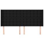 vidaXL Tête de lit avec oreilles Noir 183x16x118/128 cm Tissu