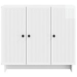 vidaXL Buffet Blanc brillant 89 x 34 5 x 80 cm Bois d'ingénierie