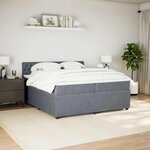 vidaXL Sommier à lattes de lit et matelas Gris foncé 200x200cm Velours