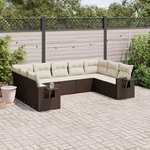 vidaXL Salon de jardin avec coussins 9 Pièces marron résine tressée
