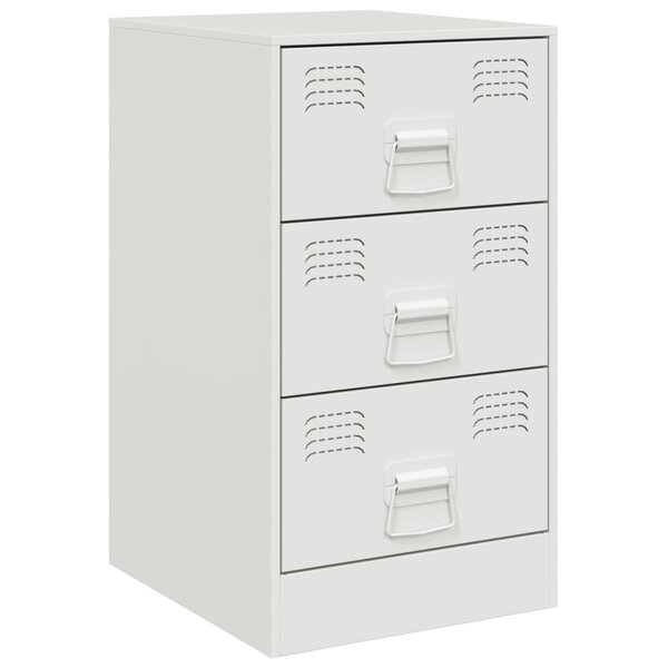 vidaXL Table de chevet blanc 34 5x39x62 cm acier