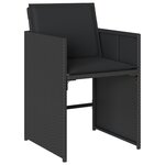 vidaXL Ensemble de salle à manger de jardin 5 pièces avec coussins Noir Rattan poly