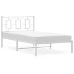 vidaXL Cadre de lit métal sans matelas et tête de lit blanc 100x200 cm