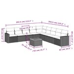 vidaXL Salon de jardin avec coussins 10 Pièces beige résine tressée