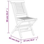 vidaXL Chaises de jardin pliantes lot de 8 47x63x90cm bois massif teck
