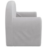 vidaXL Canapé-lit enfants 2 places gris clair peluche douce