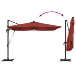 vidaXL Parasol déporté Roma avec LEDs Terre cuite 286x285x270 cm Aluminium