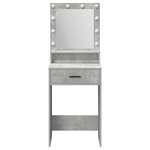vidaXL Coiffeuse Gris béton 50 x 41 x 135 cm Bois d'ingénierie