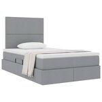 vidaXL Lit avec rangement et matelas Gris clair 120 x 200 cm tissu