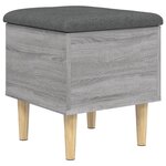vidaXL Banc de rangement sonoma gris 42x42x46 cm bois d'ingénierie