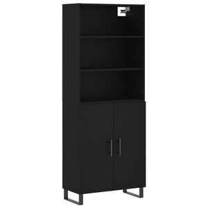 vidaXL Buffet haut Noir 69 5x34x180 cm Bois d'ingénierie