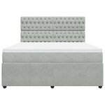 vidaXL Sommier à lattes de lit et matelas Gris clair 180x200cm Velours