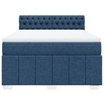 vidaXL Sommier à lattes de lit avec matelas Bleu 160x200 cm Tissu