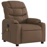 vidaXL Fauteuil inclinable de massage électrique marron tissu