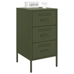 vidaXL Table de chevet vert olive 36x39x68 cm acier laminé à froid