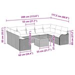vidaXL Ensemble de canapé de jardin 10 Pièces Beige et blanc
