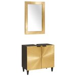 vidaXL Ensembles de mobilier de salle de bain 2 Pièces Noir et or
