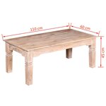 vidaXL Table basse Bois d'acacia 110x60x45 cm