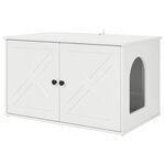 vidaXL Maison pour chat Blanc Brillant 85 x 55 x 50 cm