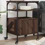 vidaXL Support d'imprimante à 3 niveaux chêne marron 50x40x76 cm