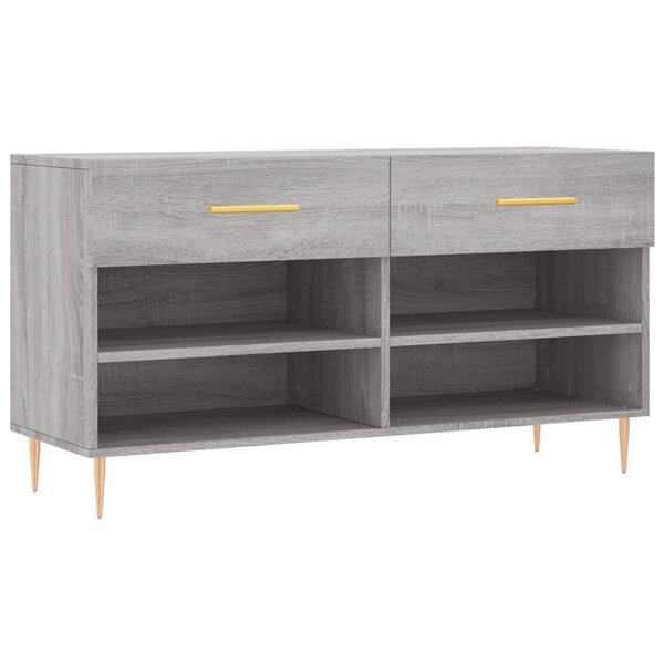 vidaXL Banc à chaussures sonoma gris 102x35x55 cm bois d'ingénierie