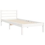 vidaXL Cadre de lit sans matelas blanc bois massif