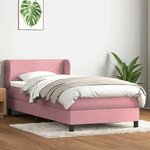 vidaXL Sommier à lattes de lit avec matelas rose 80x220 cm velours