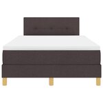 vidaXL Lit avec sommier et matelas & LED marron foncé 120x200 cm en tissu