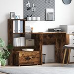 vidaXL Cabinet à tiroirs Chêne fumé MDF avec placage Cabinet à tiroirs