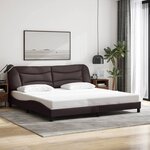 vidaXL Cadre de lit sans matelas Hvar marron foncé 200x200 cm tissu