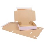 Boîte pliante d'envoi postal rose en micro-cannelé avec bande d'arrachage 23 6 x 18 1 x 5 4 cm