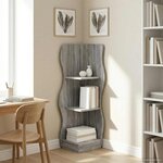 vidaXL Étagère d'angle Sonoma gris 34 x 33 x 102 cm Bois d'ingénierie
